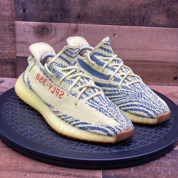 ADIDAS YEEZY 350V2 SEMI FROZEN YELLOW MENS ATHLETIC SHOES STREETWEAR SIZE 11 - Picture 3 of 9